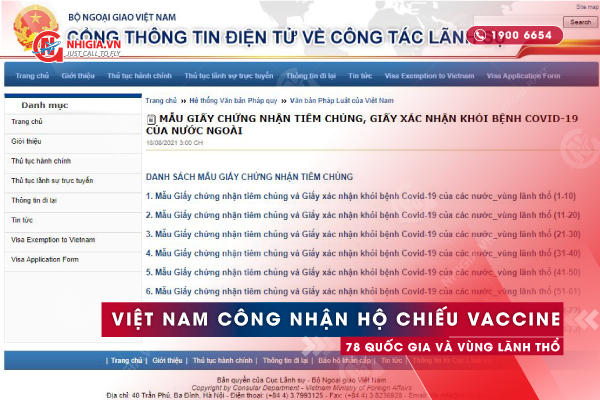 Danh sách 78 quốc gia, lãnh thổ được Việt Nam công nhận hộ chiếu vaccine